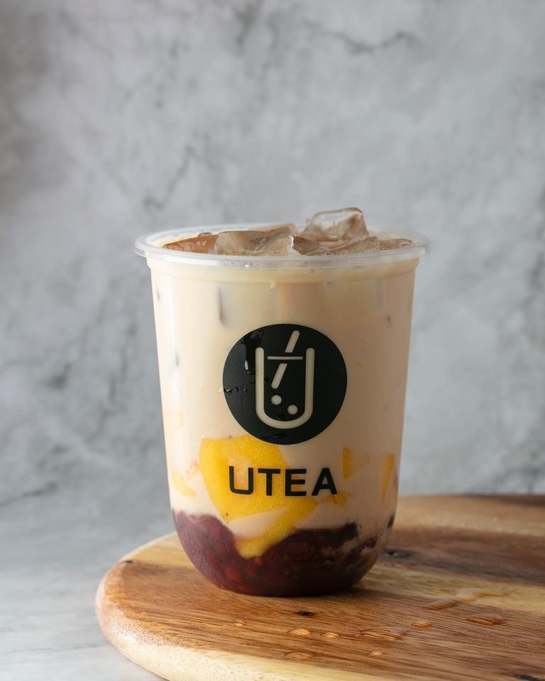 Adzuki Red Bean Milk Tea with Egg Pudding